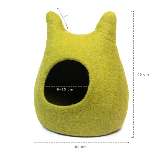 Bunny Ear Felt Cat Cave 100% New Zealand Wool handmade color floral blue gray green cream yellow bunny pet product comfy