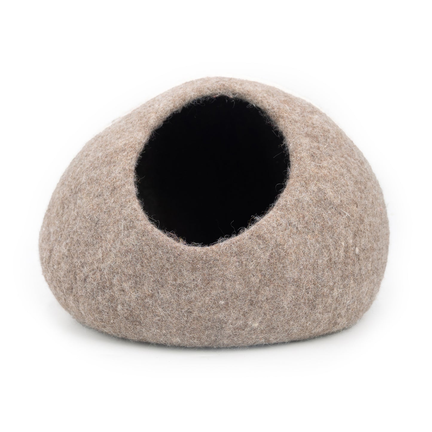 White Stripe Wool Cat Cave House 100% New Zealand Wool handmade color brown 7kg -8kg 50 cm