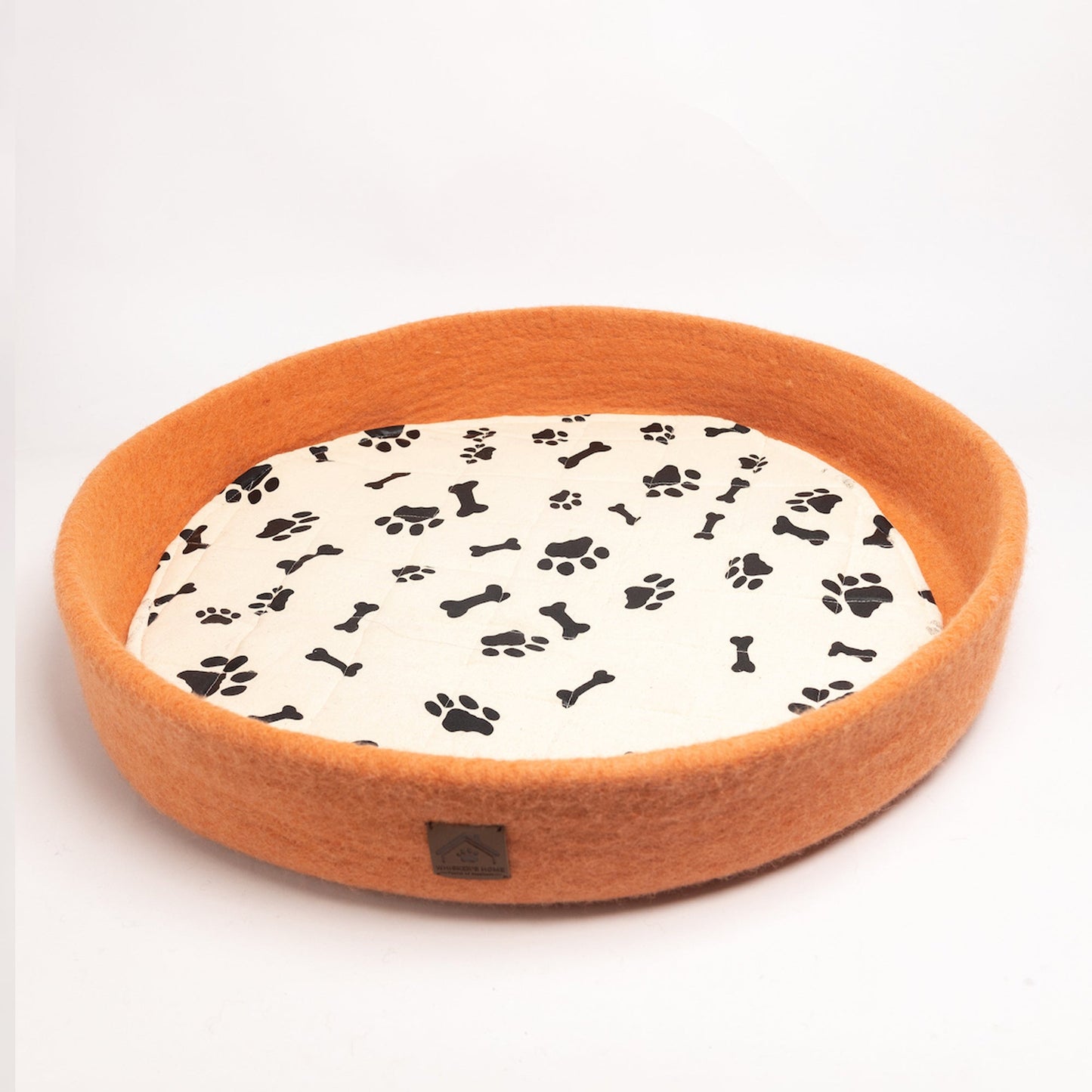 Whiskers Home Wool Round Felt Dog Bed 100% New Zealand Wool Whisker's Home