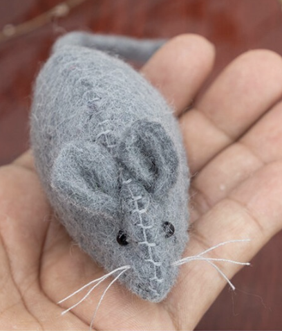 Handmade Stitched Wool Felt Mice Toy