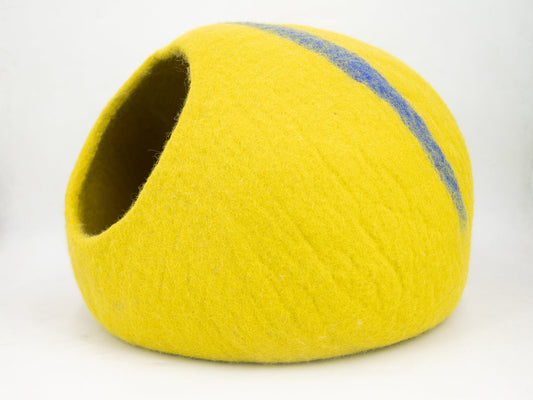 Whiskers Home Yellow Soft Felt Cat Cave 100% New Zealand Wool Whisker's Home