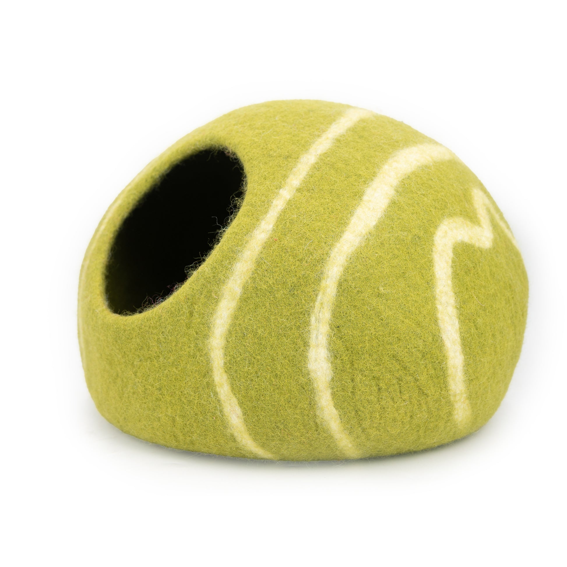 Stripe Design Felt Cat Cave 100% New Zealand Wool handmade color green white 7kg -8kg 50 cm