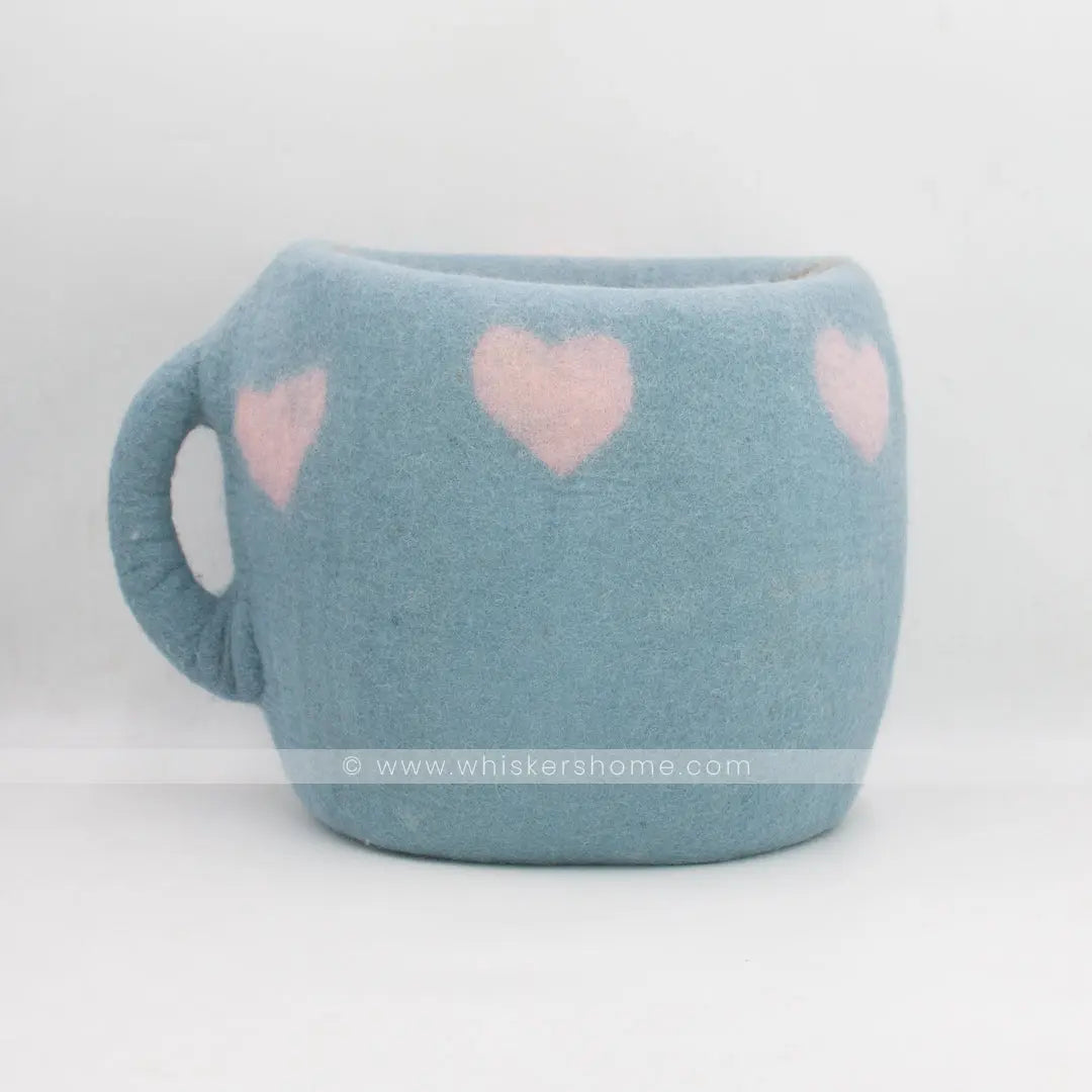 cup cat cave, blue heart cat cave, light blue cat cave