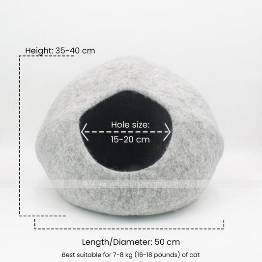 Light colored cat cave, cat house, wool cat cave 100% New Zealand Wool handmade color floral brown white black gray cream pet product comfy free shipping