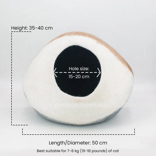 three gradient cat cave, grey-brown-white cat cave