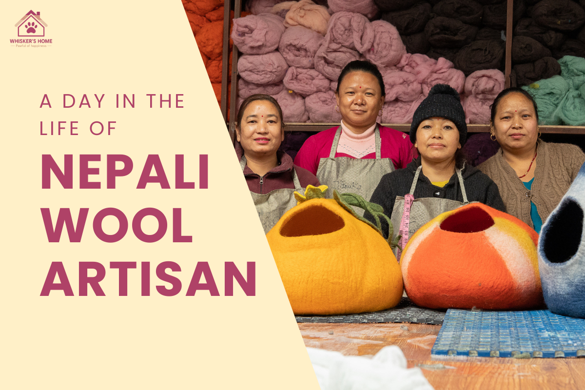Nepali wool artisans who make wool pet beds