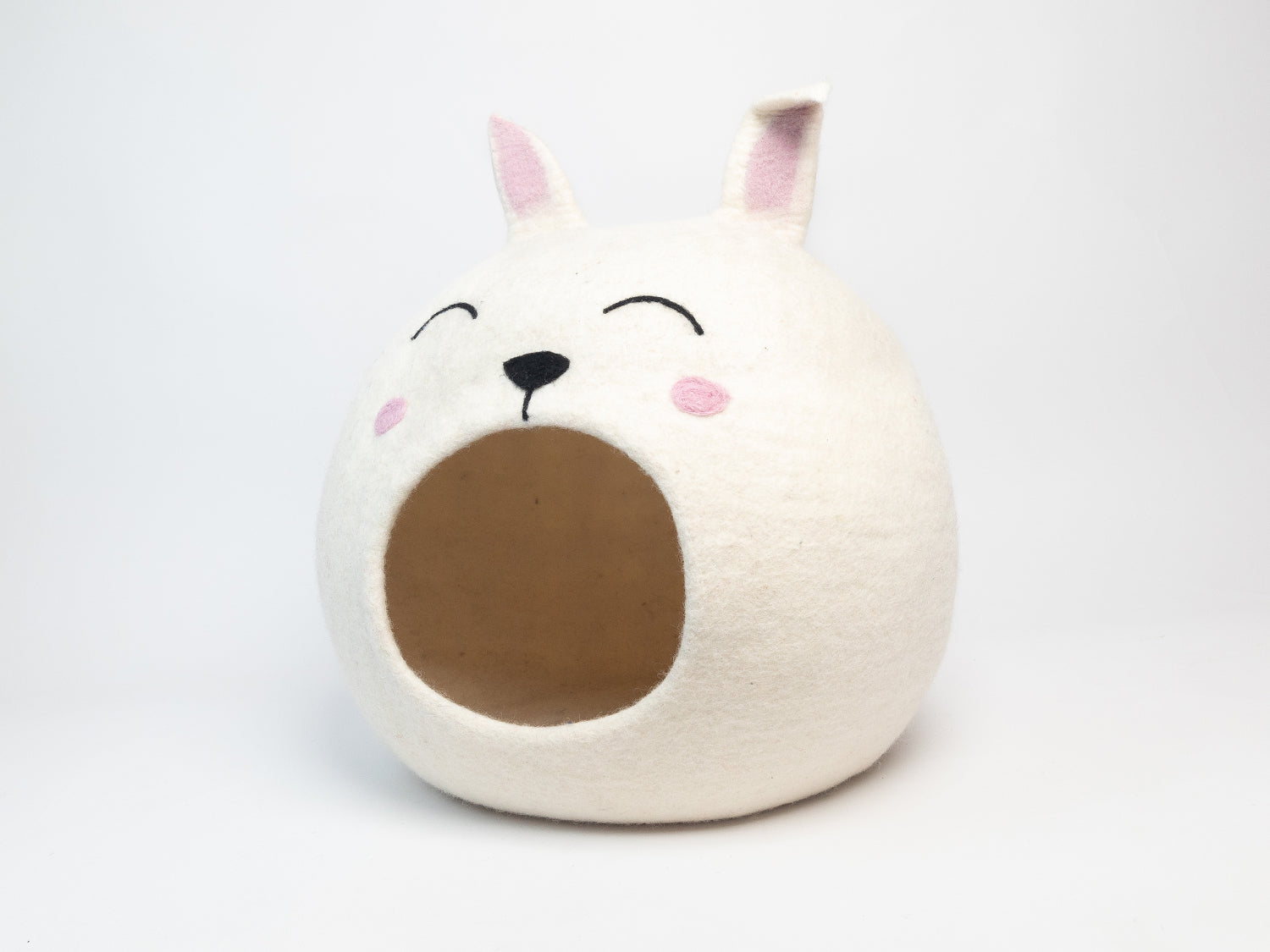 Wool Felt Bunny Cat Cave 100% New Zealand Wool handmade color floral gray white cream bunny pet product comfy