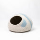 Blue stripe felt cat cave made from 100% New Zealand wool