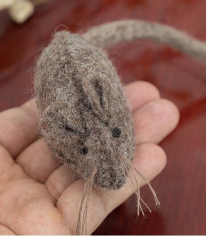 Handmade Stitched Wool Felt Mice Toy