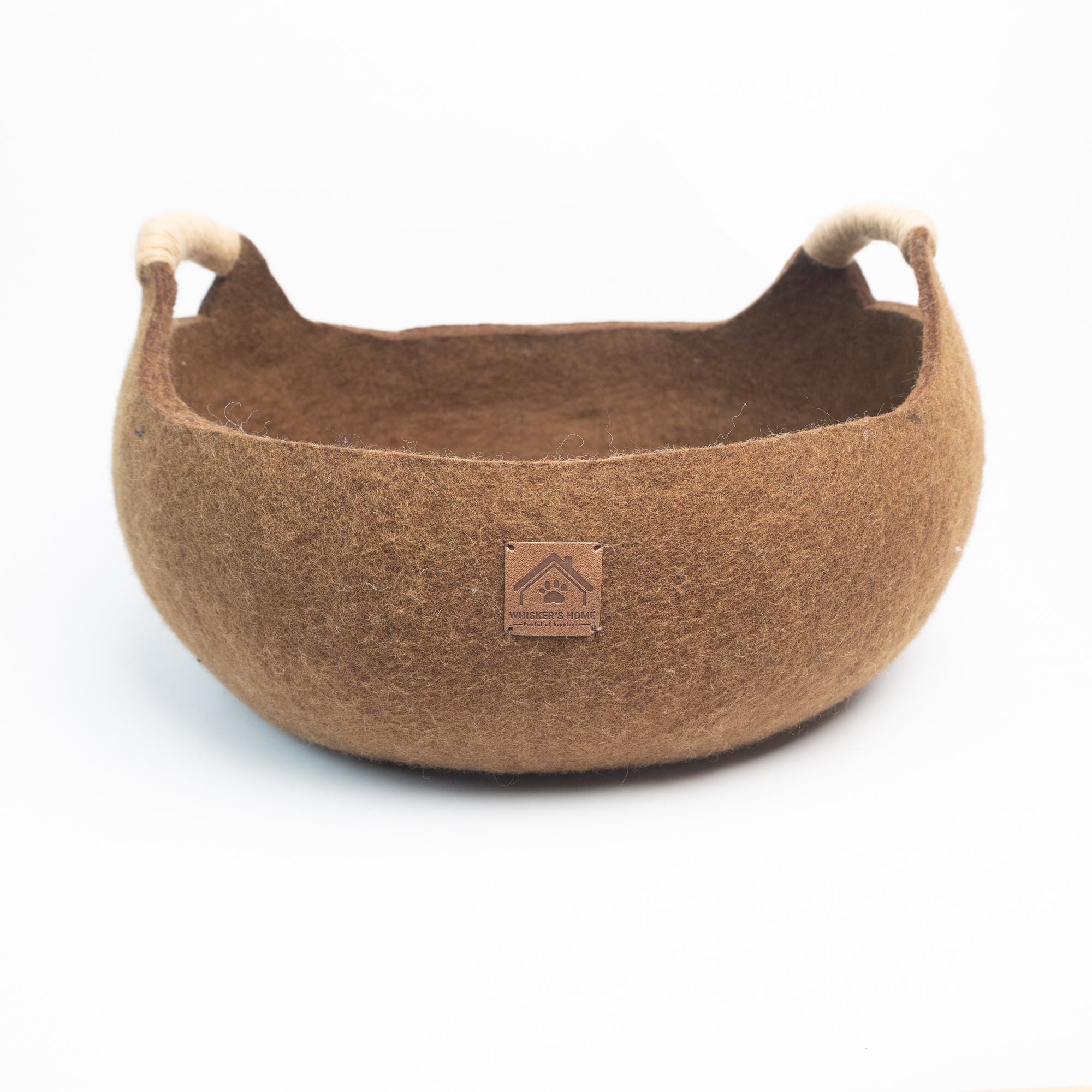 Wool Felt Cat Basket Bed 100% New Zealand Wool handmade color floral brown white black gray cream pet product comfy