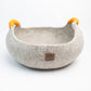 Wool Felt Cat Basket Bed 100% New Zealand Wool handmade color floral brown white black gray cream bunny pet product comfy