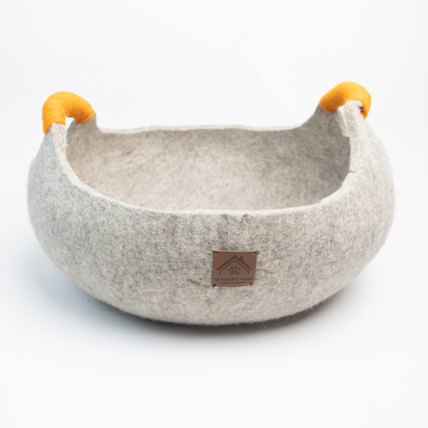 Wool Felt Cat Basket Bed 100% New Zealand Wool handmade color floral brown white black gray cream bunny pet product comfy