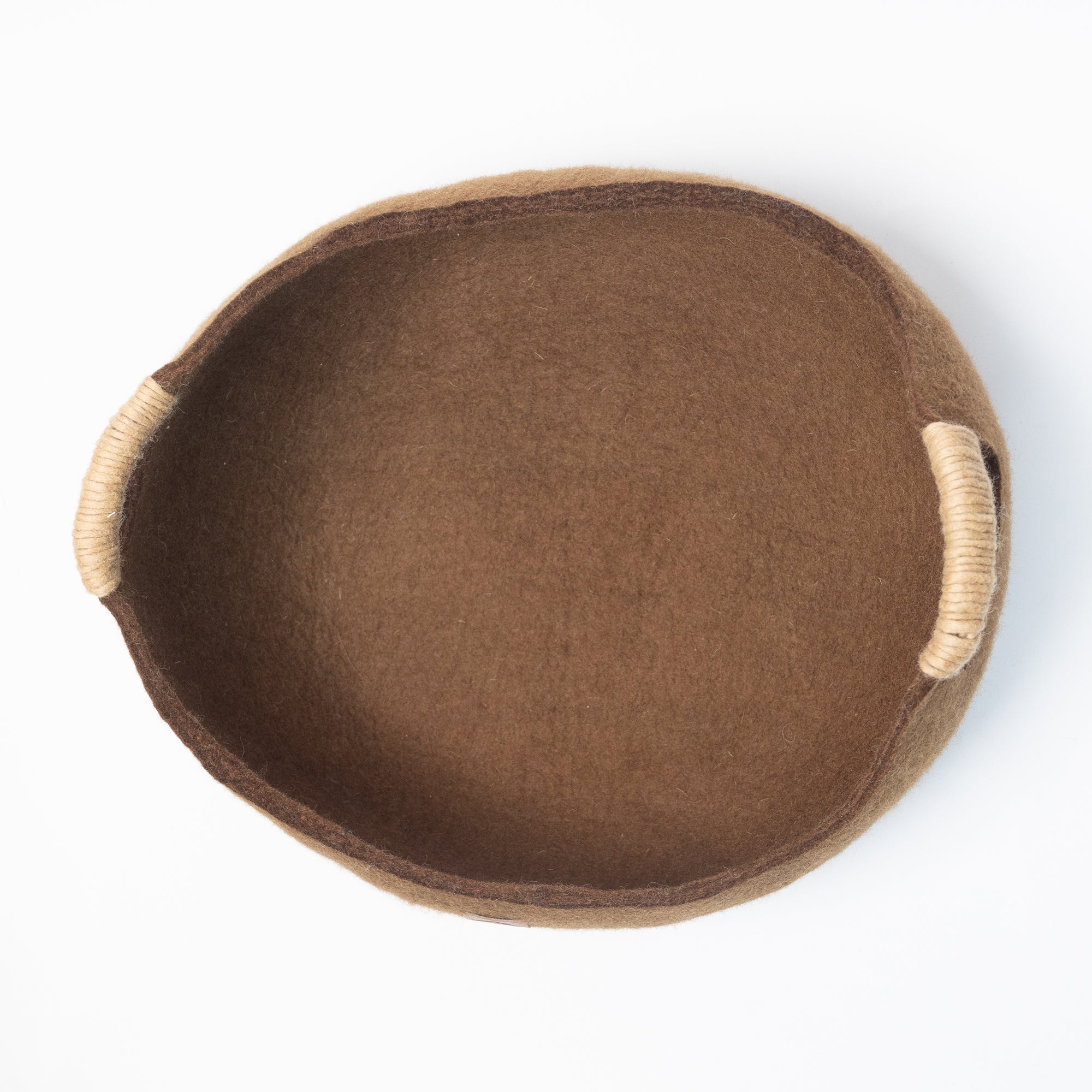 Wool Felt Cat Basket Bed 100% New Zealand Wool handmade color floral brown white black gray cream pet product comfy