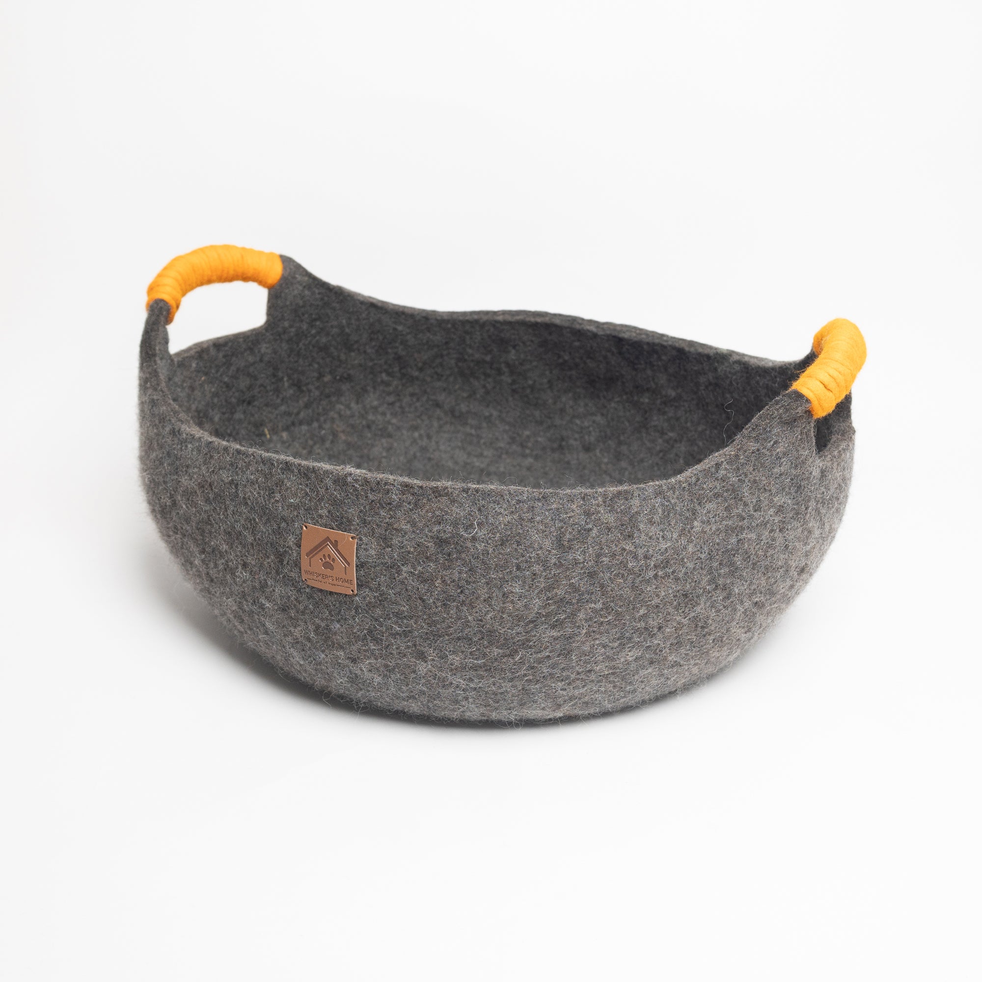 Wool Felt Cat Basket Bed 100% New Zealand Wool handmade color floral brown white black gray cream pet product comfy