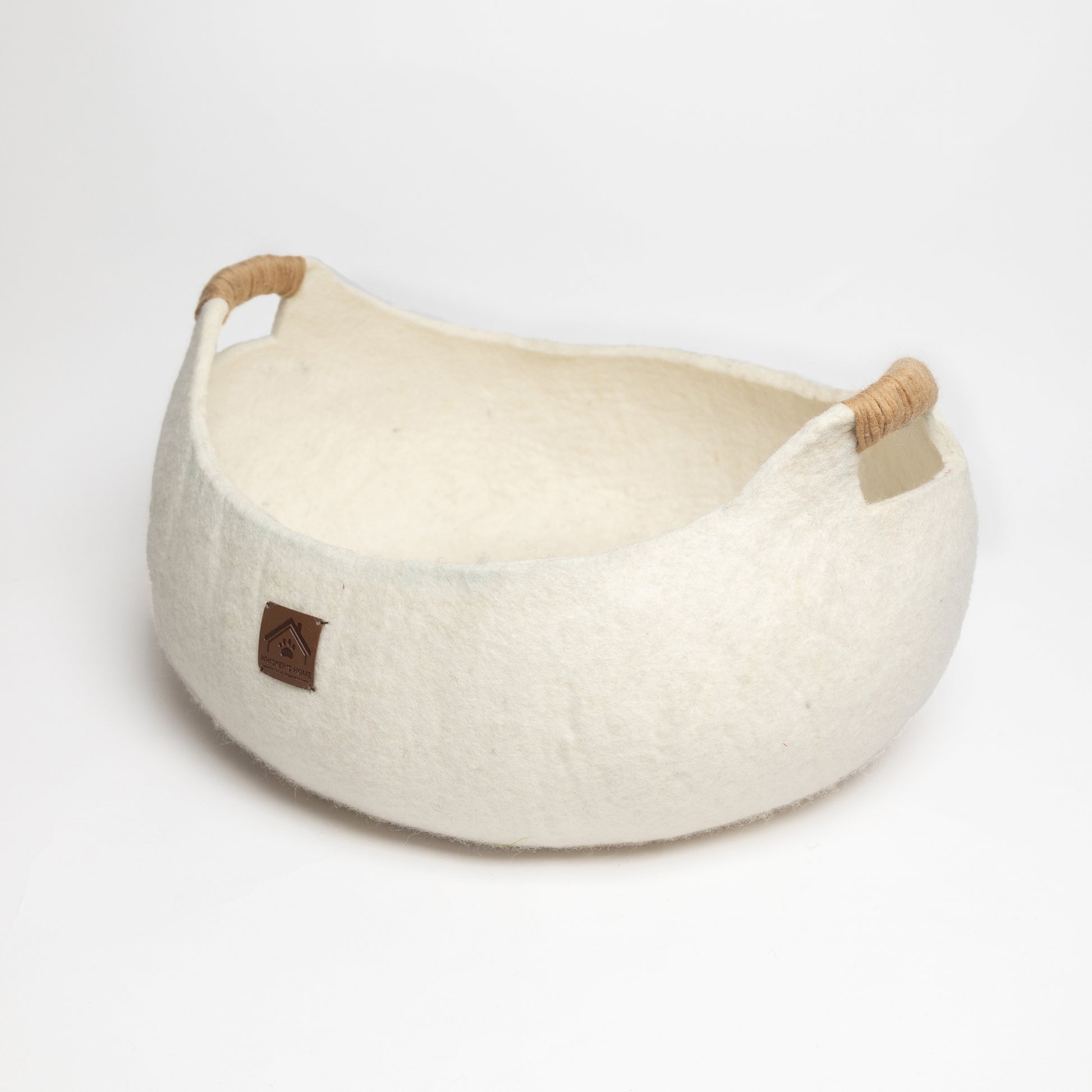Wool Felt Cat Basket Bed 100% New Zealand Wool handmade color floral brown white black gray cream pet product comfy