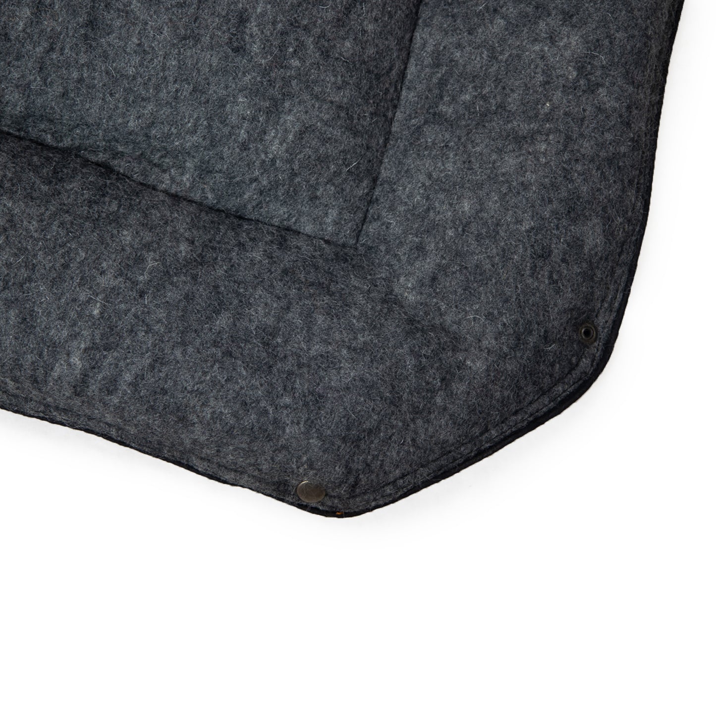 Whiskers Home Wool Felt Dog Bed with 100% Wool and Dhaka Fabric Cover Color Red Stripped Blue Gray