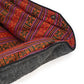 Whiskers Home Wool Felt Dog Bed with 100% Wool and Dhaka Fabric Cover Color Red Stripped Blue Gray