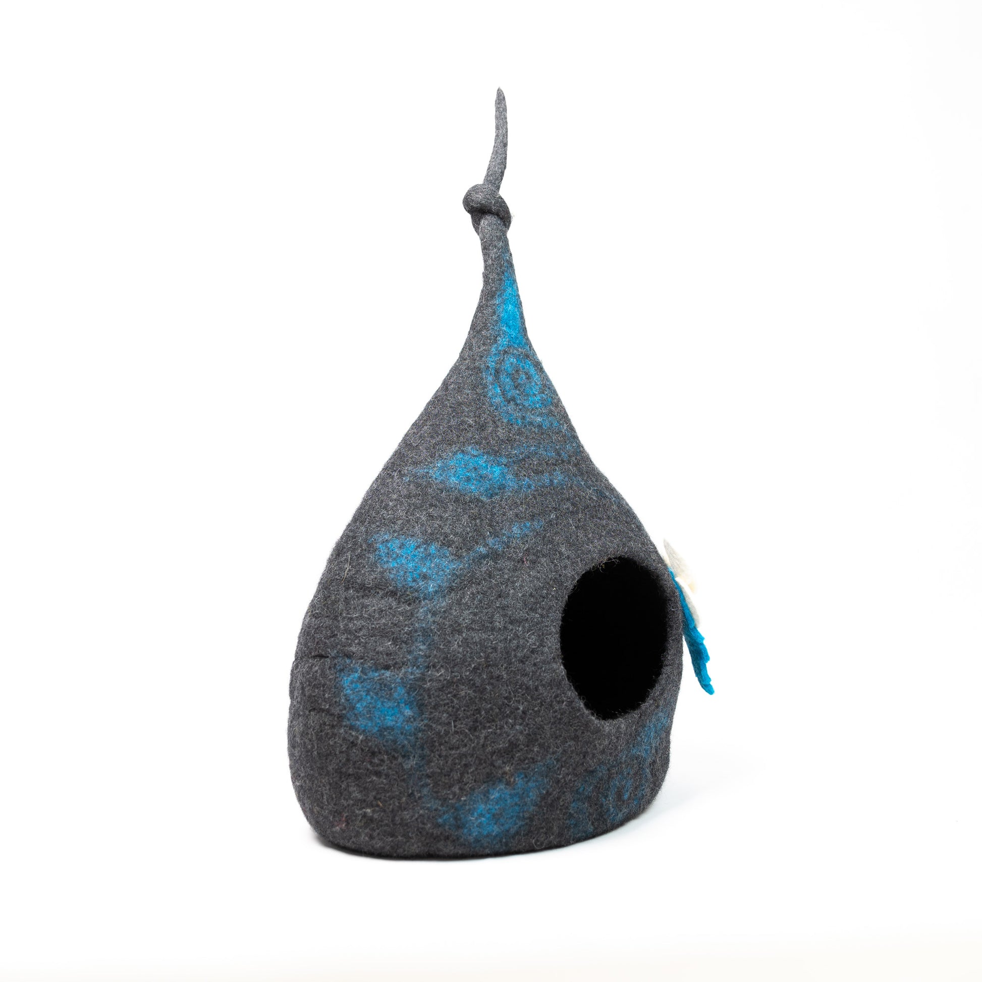 felt tendril cat cave, handmade cat house, tendril cat bed, handmade cat cave