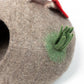 Mini Bug Mushroom Felt Cat Cave 100% New Zealand Wool handmade color floral red green brown 7kg -8kg 50 cm