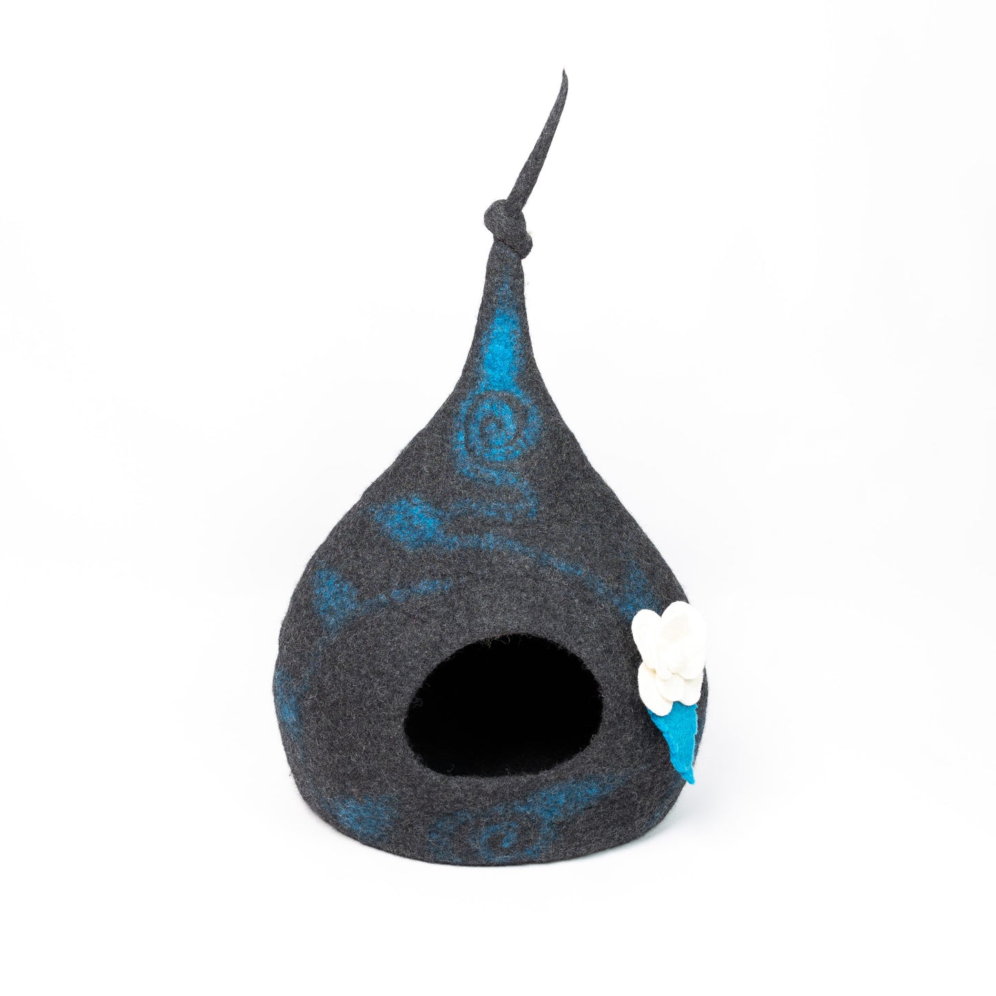 felt tendril cat cave, handmade cat house, tendril cat bed, handmade cat cave