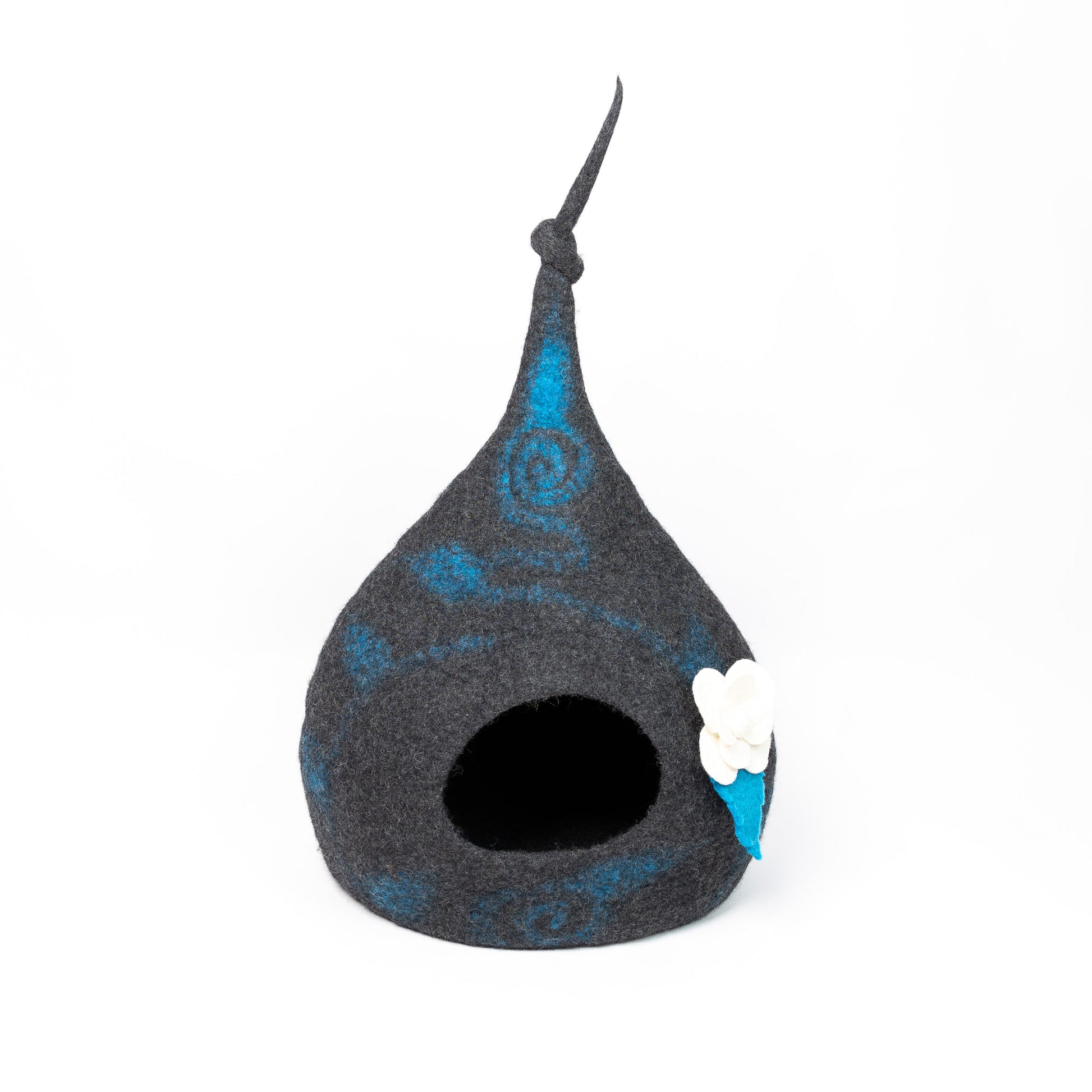 felt tendril cat cave, handmade cat house, tendril cat bed, handmade cat cave