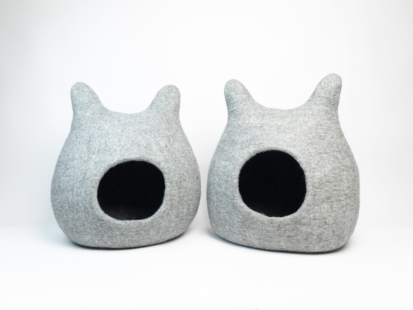 Bunny Ear Felt Cat Cave 100% New Zealand Wool handmade color floral blue gray green cream yellow bunny pet product comfy