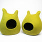 Bunny Ear Felt Cat Cave 100% New Zealand Wool handmade color floral blue gray green cream yellow bunny pet product comfy