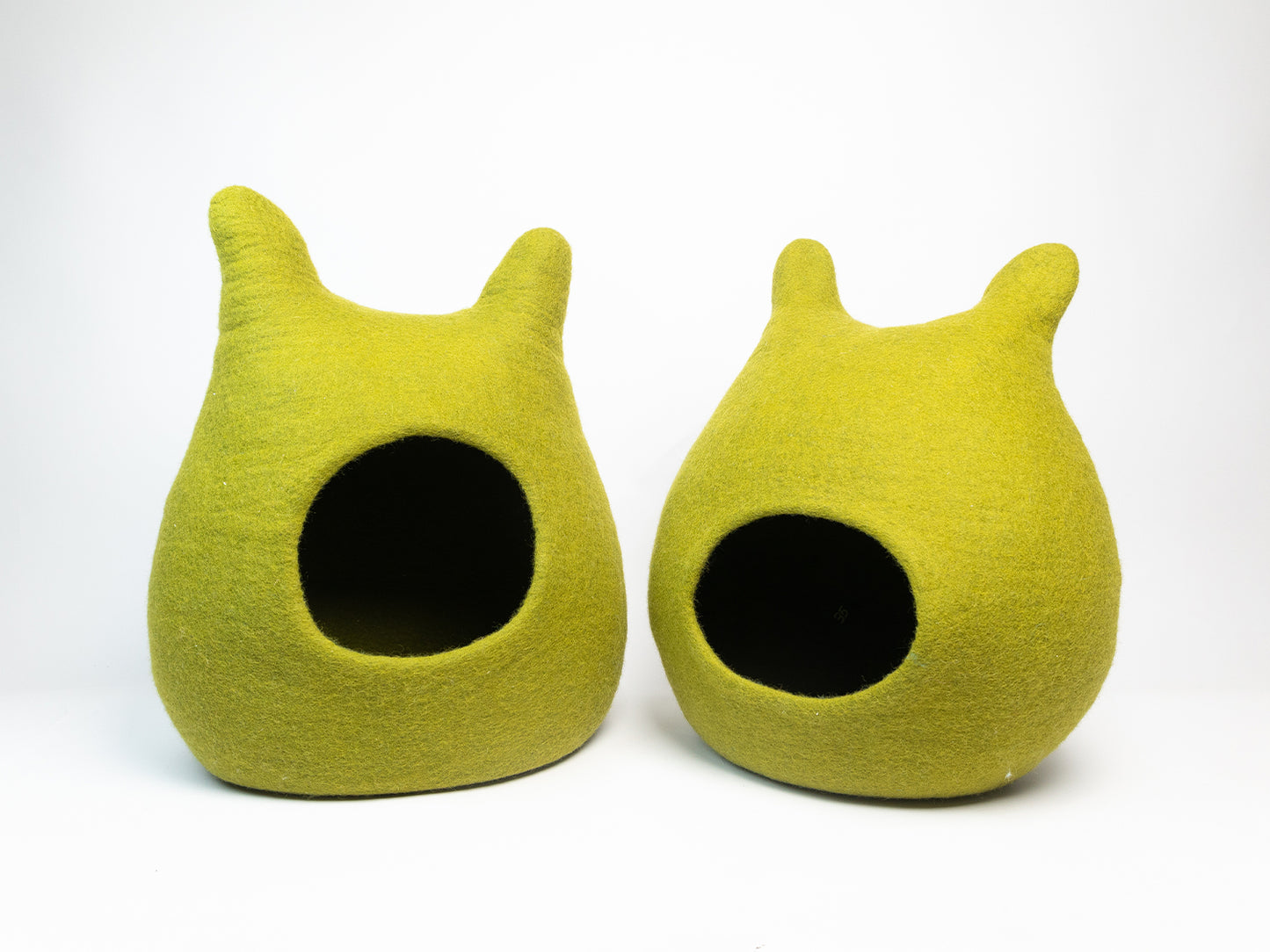 Bunny Ear Felt Cat Cave 100% New Zealand Wool handmade color floral blue gray green cream yellow bunny pet product comfy