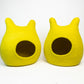 Bunny Ear Felt Cat Cave 100% New Zealand Wool handmade color floral blue gray green cream yellow bunny pet product comfy