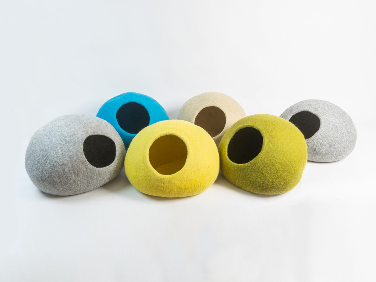 Solid Color Felt Cat Cave 100% New Zealand Wool handmade color floral blue gray green cream yellow bunny pet product comfy