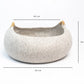 Wool Felt Cat Basket Bed 100% New Zealand Wool handmade color floral brown white black gray cream bunny pet product comfy