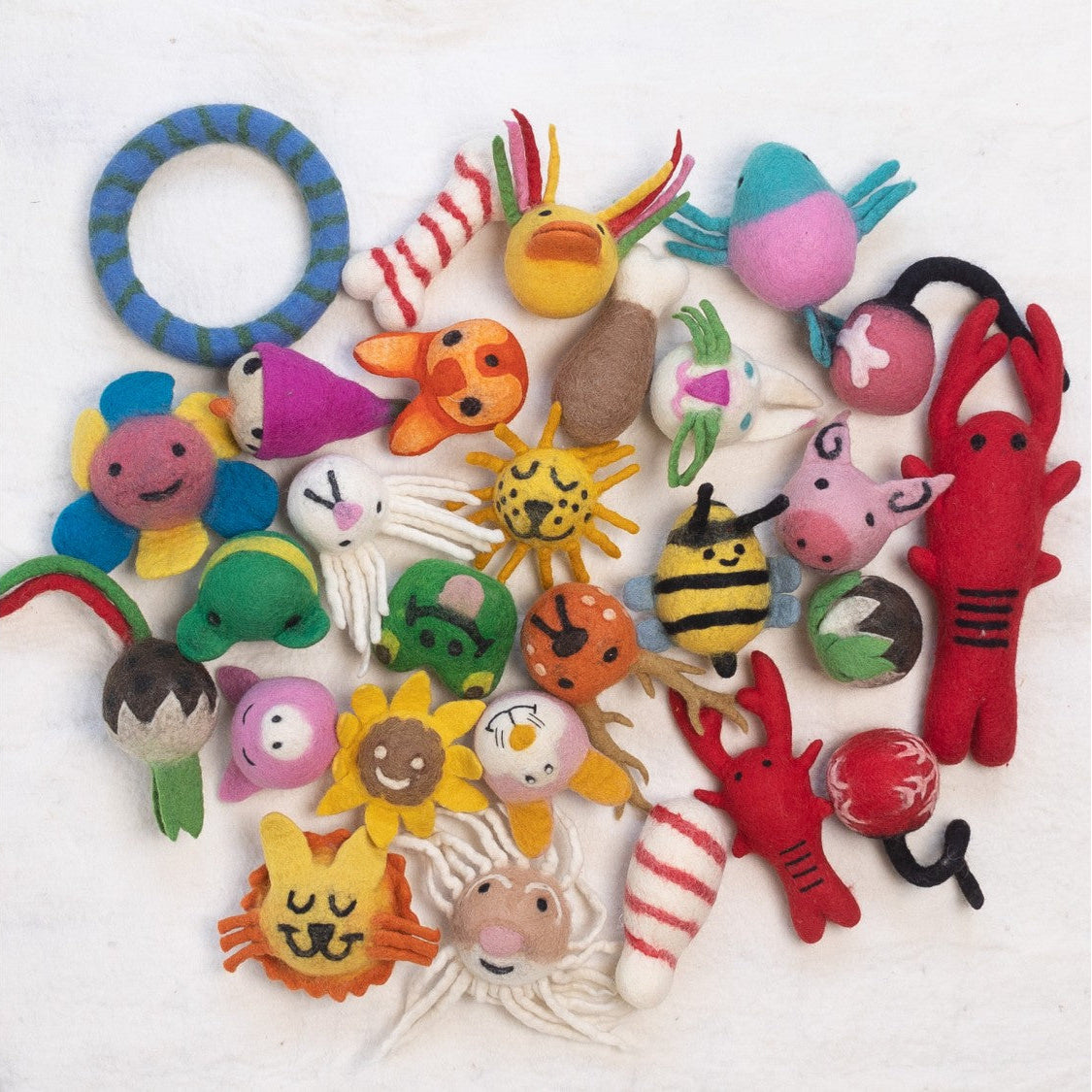 Eco-Toys Bundle: 8cm Wool Felt Pet Toys
