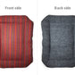 Whiskers Home Wool Felt Dog Bed with 100% Wool and Dhaka Fabric Cover Color Red Stripped Blue Gray