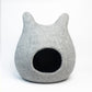 Bunny Ear Felt Cat Cave 100% New Zealand Wool handmade color floral blue gray green cream yellow bunny pet product comfy