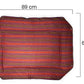 Whiskers Home Wool Felt Dog Bed with 100% Wool and Dhaka Fabric Cover Color Red Stripped Blue Gray