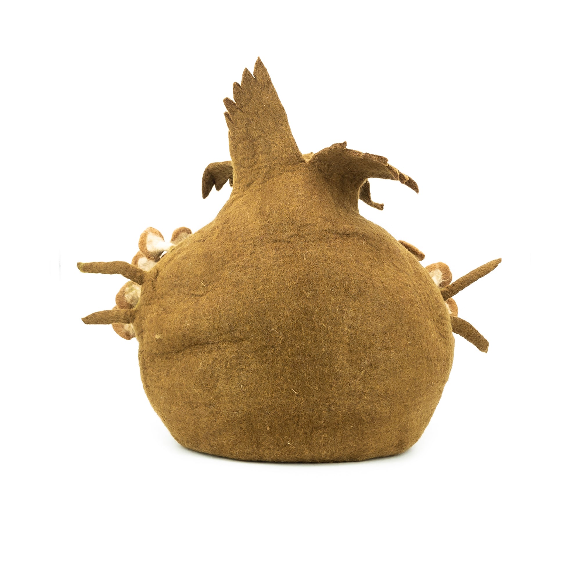 Whiskers Home Mushroom Design Felt Cat House Comfortable and Stylish Pet Cave color green brown