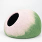 Whiskers Home Peach & Green Felt Cat Cave - 100% New Zealand Wool Whisker's Home