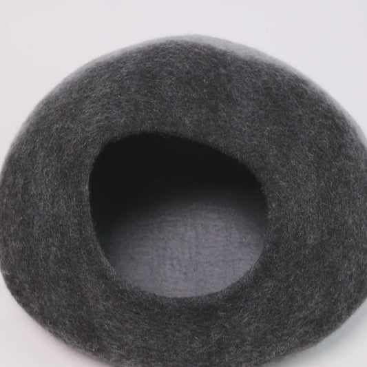 Wool Felt Gradient Cat Bed 100% New Zealand Wool color black gray 