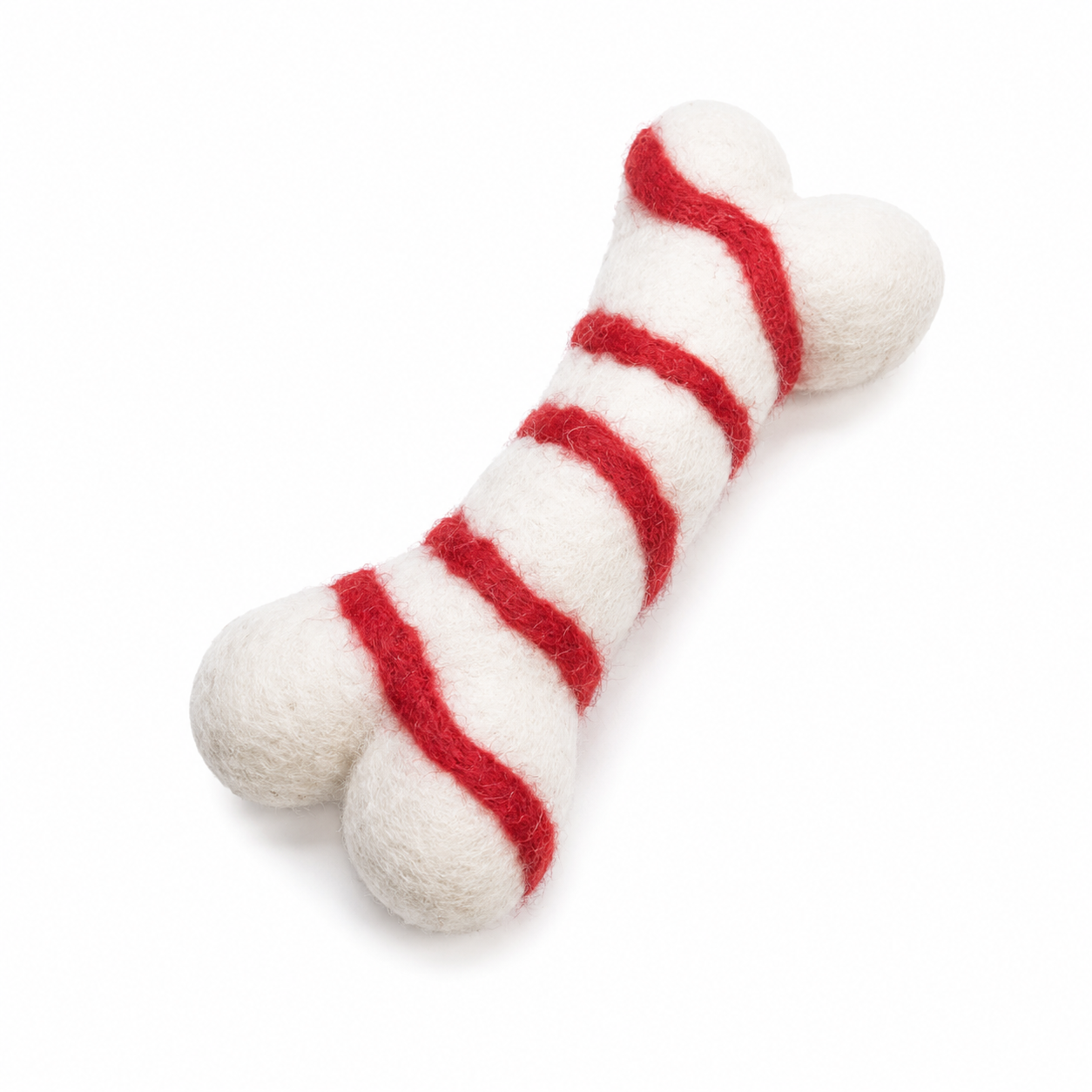 Handmade Felt Candy Cane Bone Pet Toy