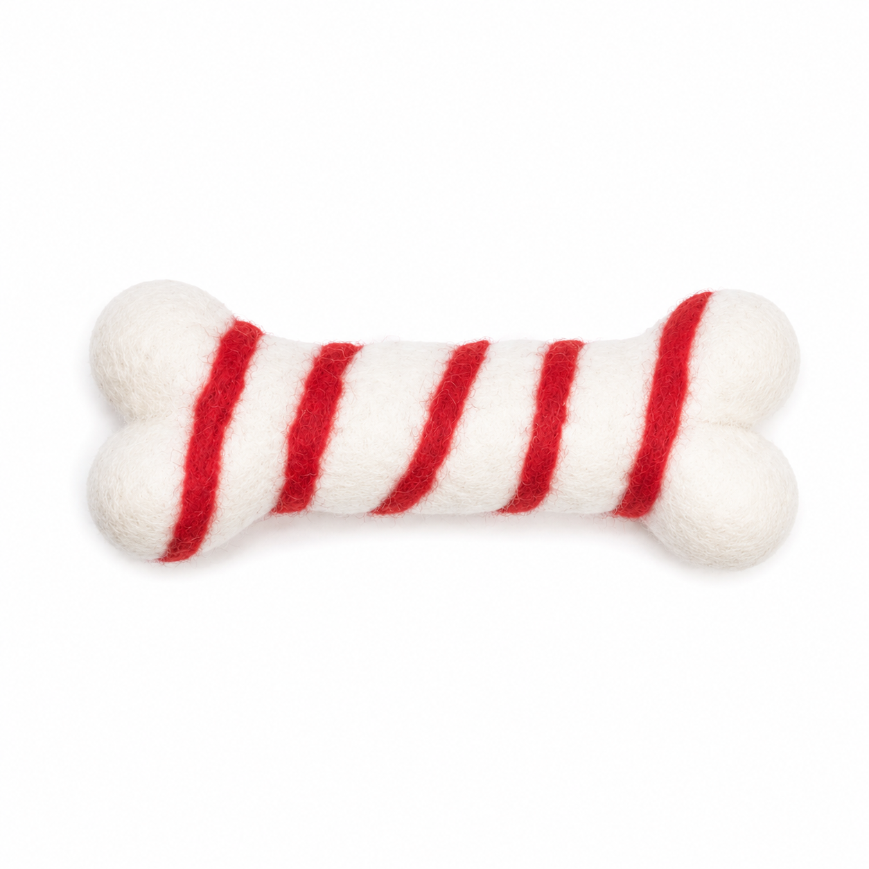 Handmade Felt Candy Cane Bone Pet Toy