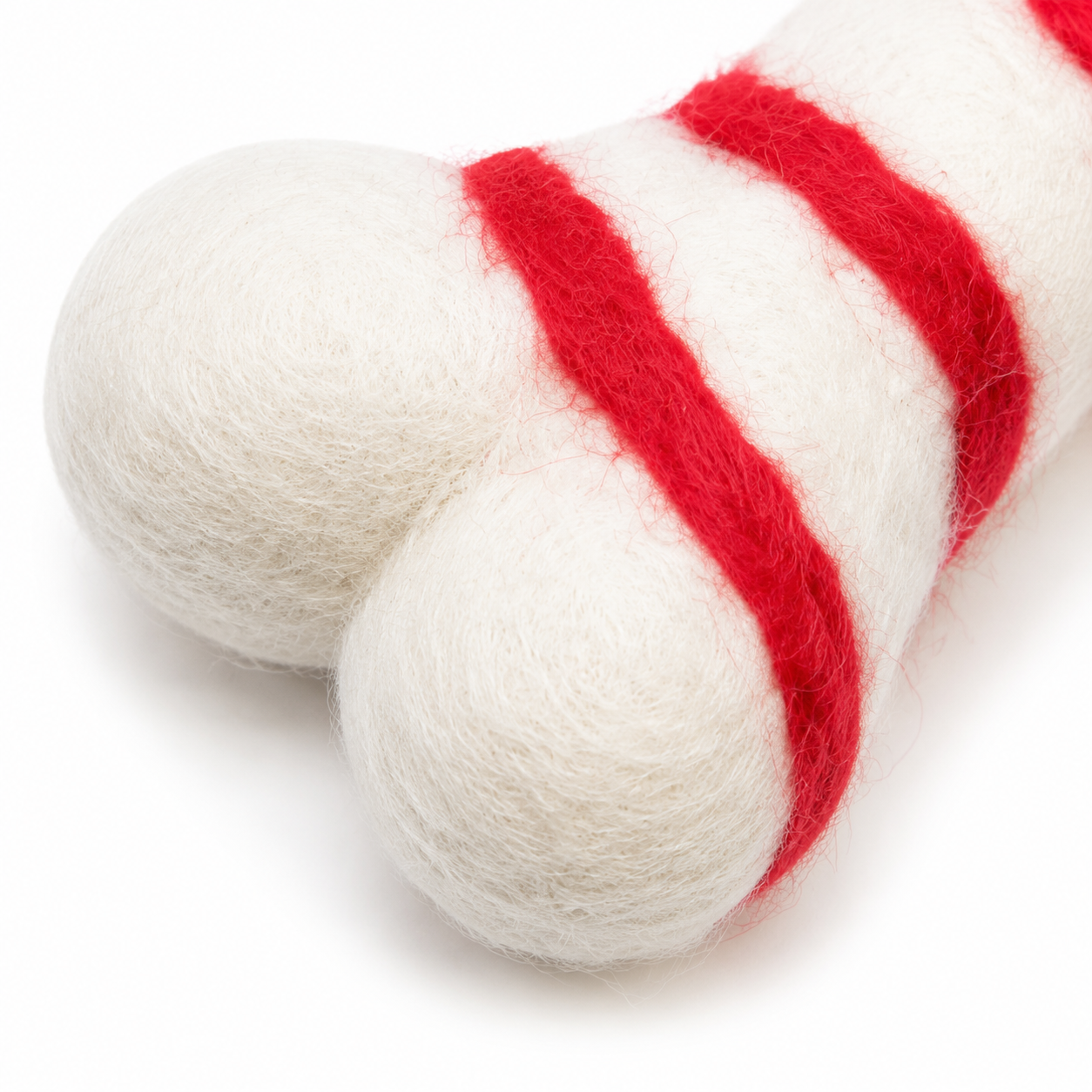 Handmade Felt Candy Cane Bone Pet Toy