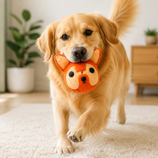 Handmade Felt Fox Fetch Toy