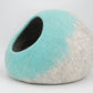 Whiskers Home Wool Felt Sky Blue Cat Bed 100% New Zealand Wool Whisker's Home