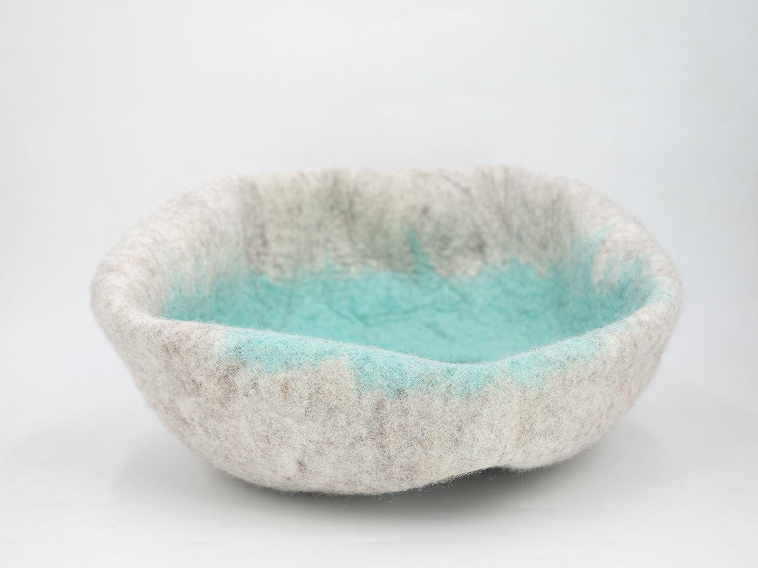 Whiskers Home Wool Felt Sky Blue Cat Bed 100% New Zealand Wool Whisker's Home