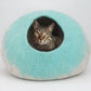Whiskers Home Wool Felt Sky Blue Cat Bed 100% New Zealand Wool Whisker's Home