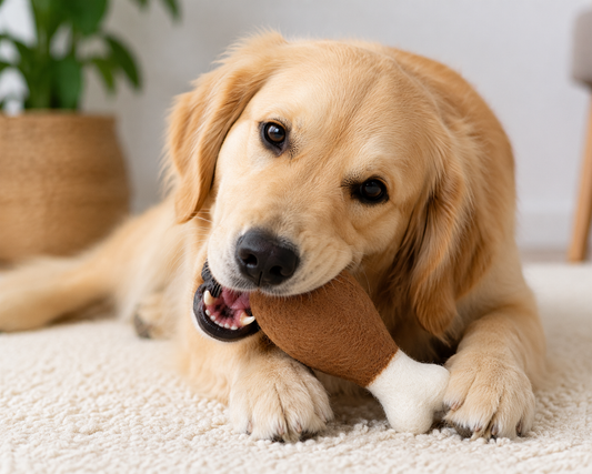 Handmade Wool Turkey Leg Chew Toy