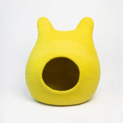 Bunny Ear Felt Cat Cave 100% New Zealand Wool handmade color floral blue gray green cream yellow bunny pet product comfy