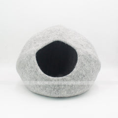 Light colored cat cave, cat house, wool cat cave