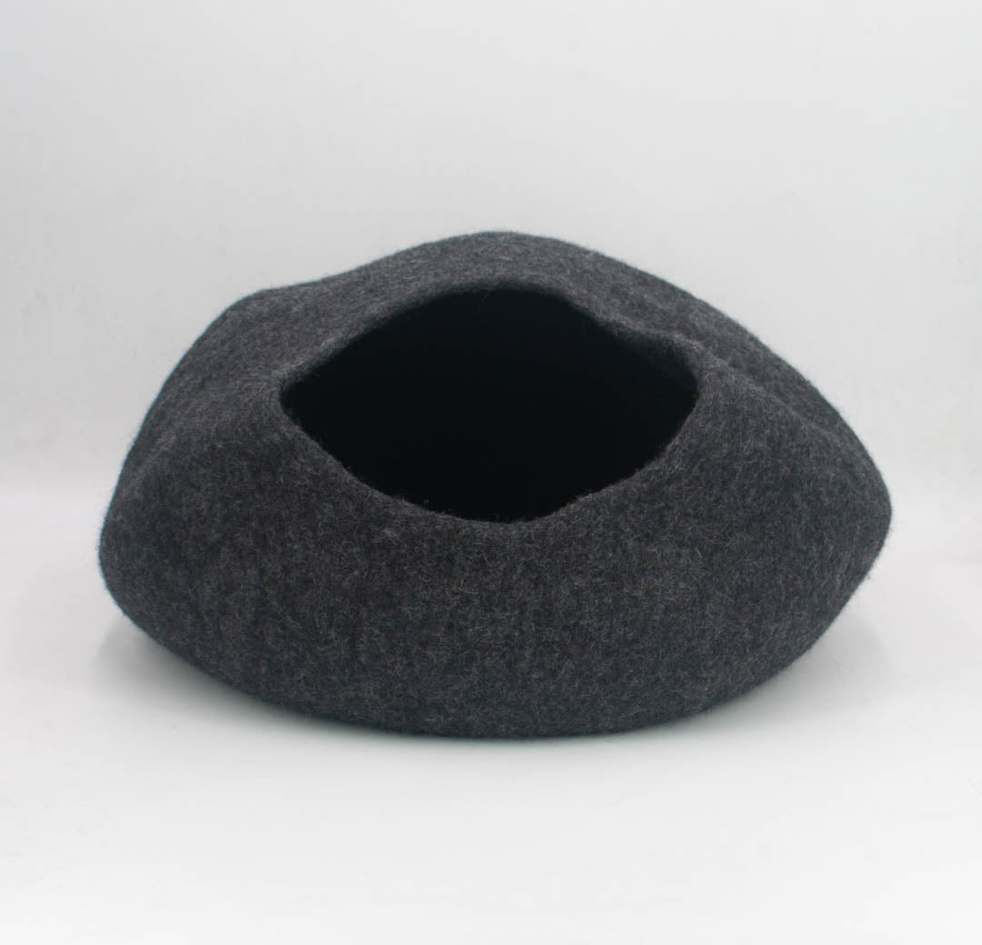 grey cat cave, cat house, felt cat cave, wool felted cat cave