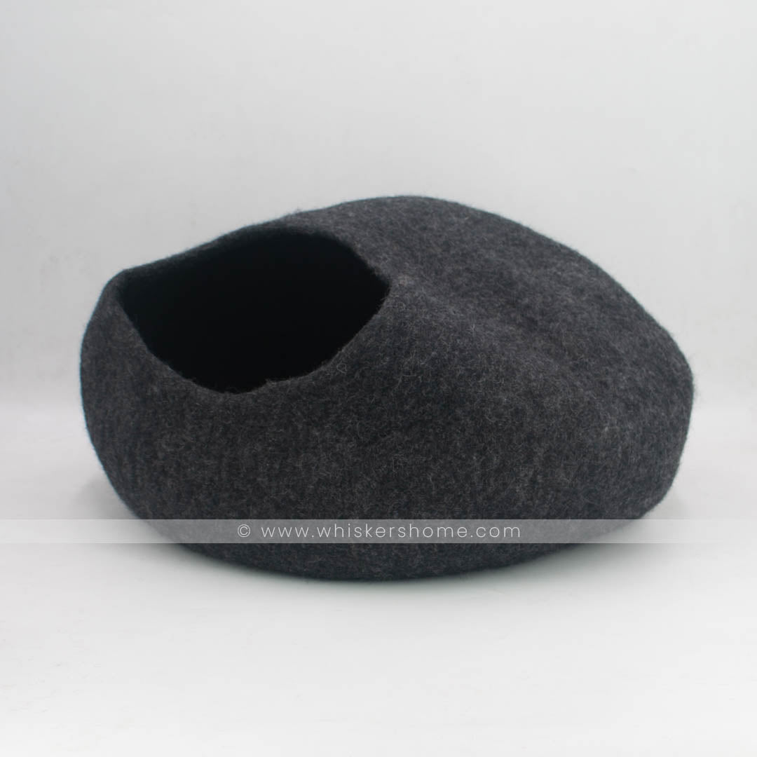 grey cat cave, cat house, felt cat cave, wool felted cat cave